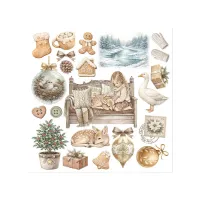 Stamperia White Christmas Rub-On 15,5x15x5cm Assortment (6pcs) by Cristina Radovan (DFLRBX21)